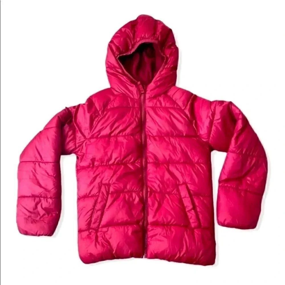 Old Navy Red Girls Lined Hooded Puffer Parka